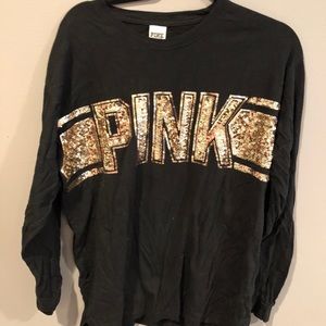 Black Sequin PINK Top